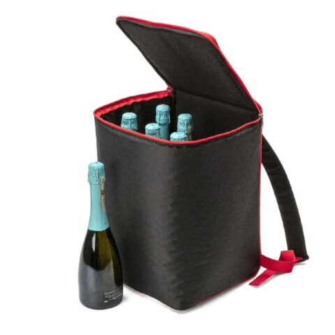 It can hold up to 6 bottles of wine